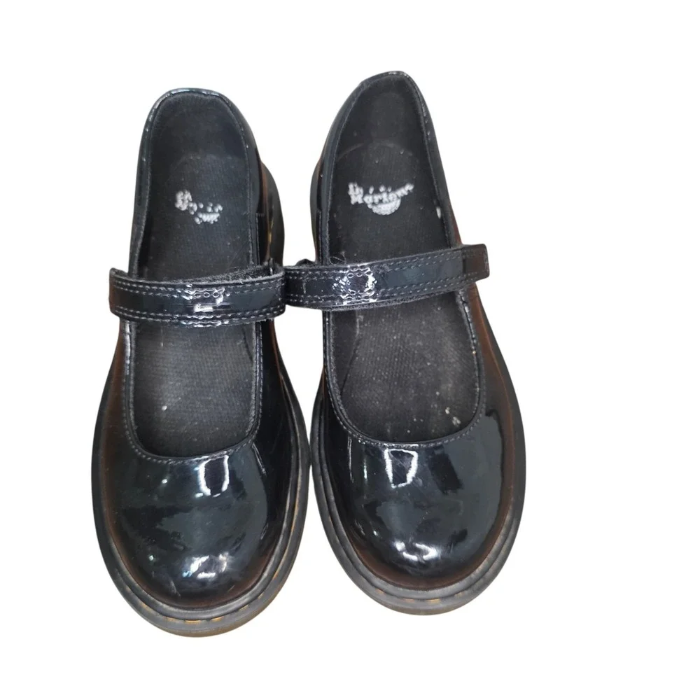 Dr Martens Maccy Girls 2 Black Patent Leather Mary Jane School Shoes